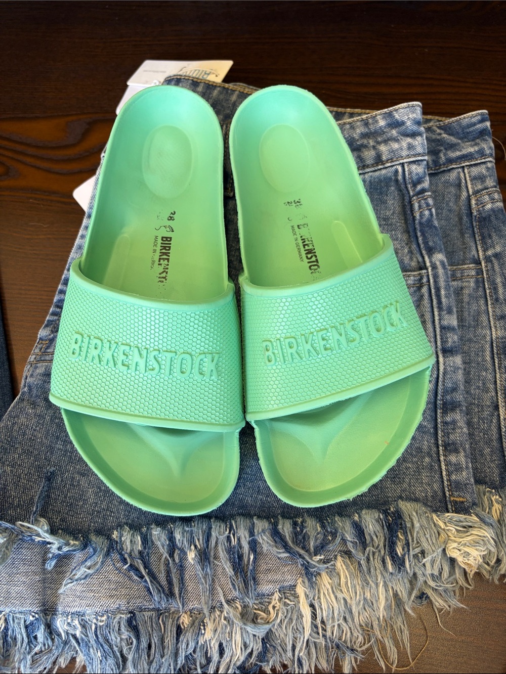Birkenstock Mint Green EVA Slide Sandals